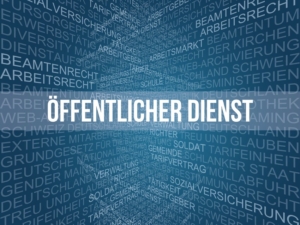 Bild mit weißem Schriftzug Öffentlicher Dienst.